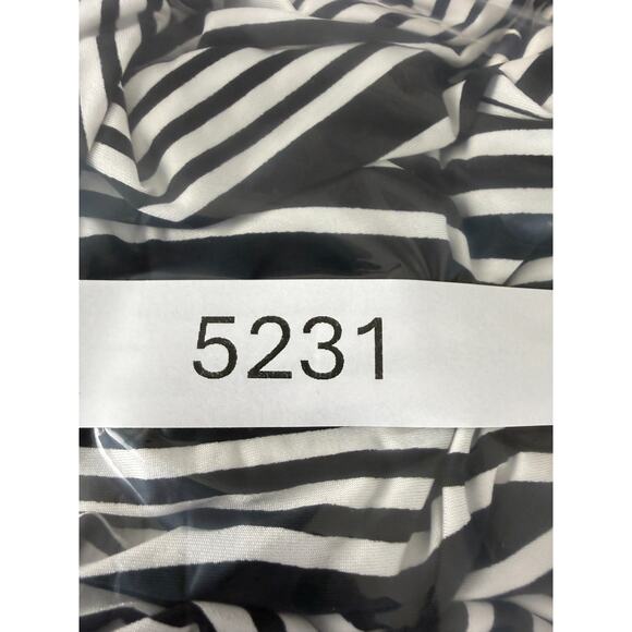 Worthington Sz M Striped Scoop Neck Top White Black Sleeveless Pullover Stretch - Picture 6 of 6